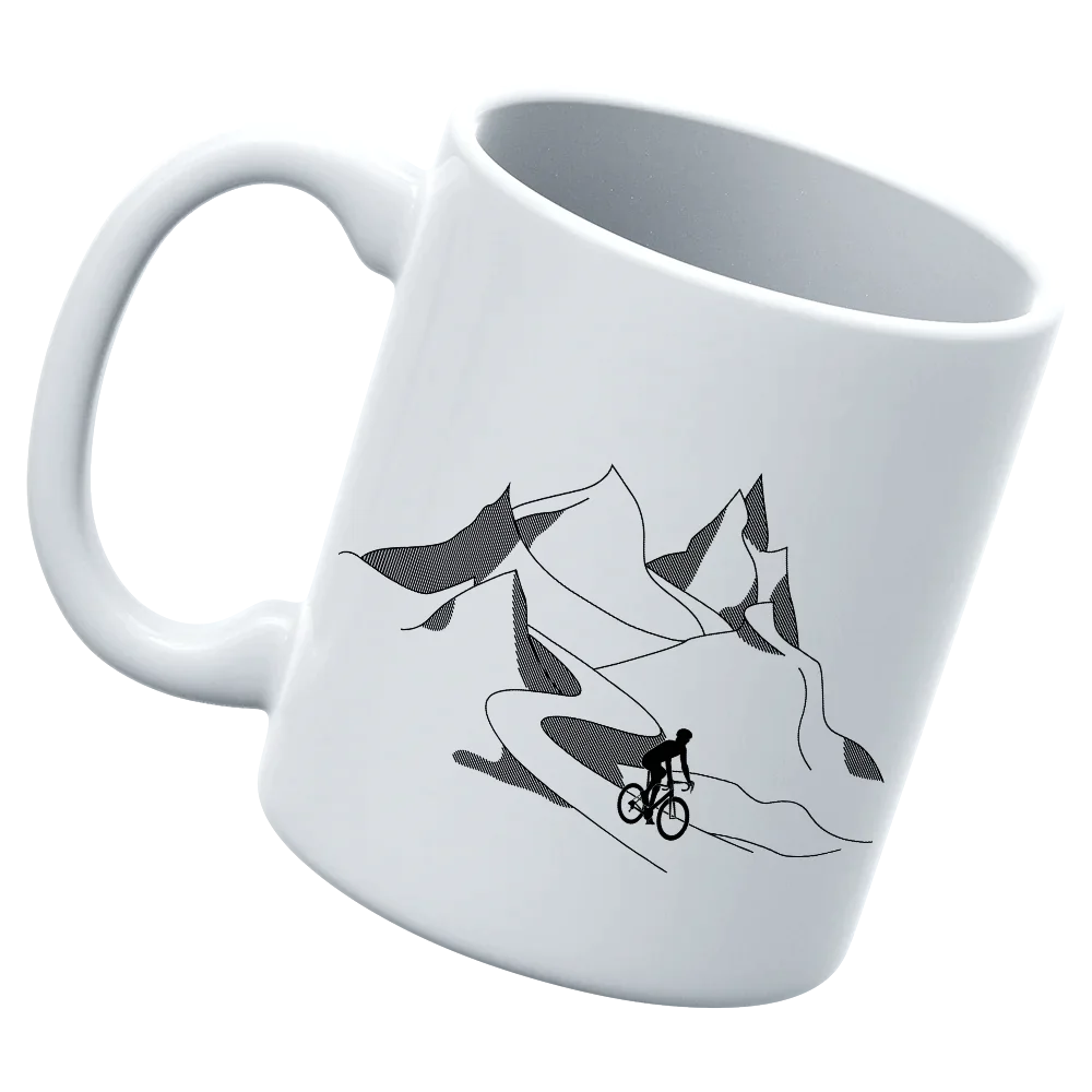 Mountain Cycling White Coffee Mug