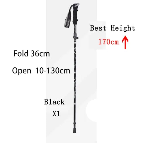 Outdoor Fold Trekking Pole Camping Portable Walking Hiking Stick